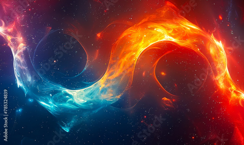 Eternal Cosmic Infinity Loop - Interstellar Abstract Concept Illustration photo