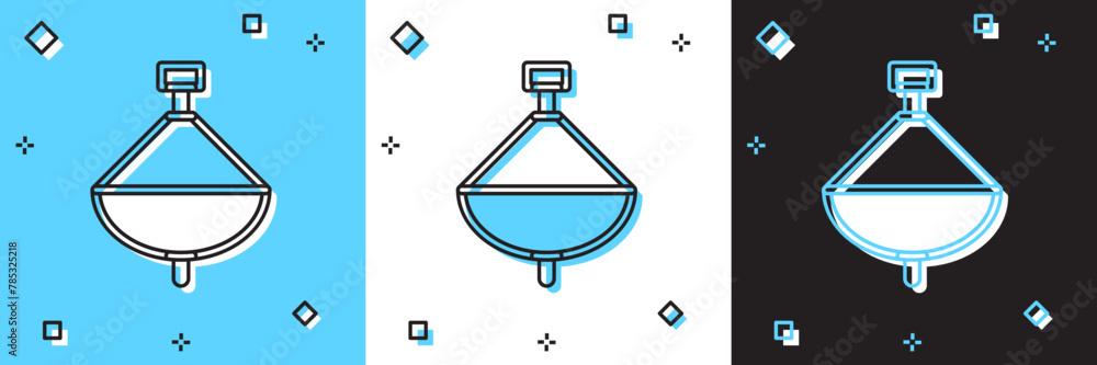 Set Whirligig toy icon isolated on blue and white, black background. Vector Set Whirligig toy icon isolated on blue and white, black background. Vector