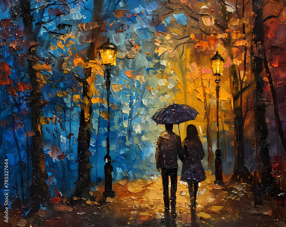 Oil paint Romantic couple Wall Art Generated by AI Oil paint Romantic couple Wall Art Generated by AI