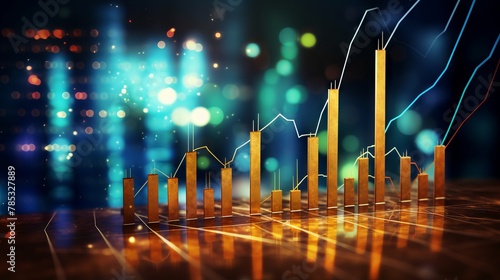 Dynamic financial growth: money arrow of success in stock market - investment earnings background with profit graph finance - business concept