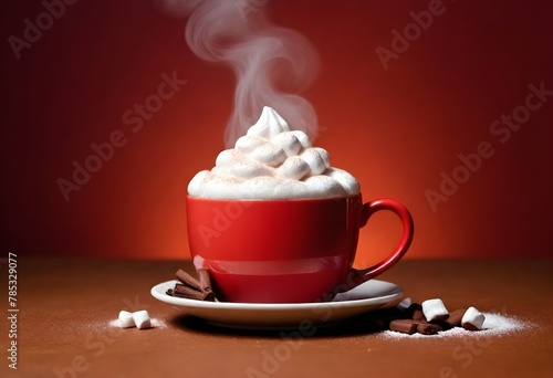 A Steaming Mug Of Hot Cocoa On A Cozy Cafe Table