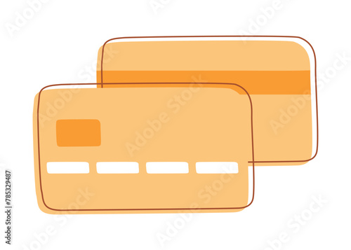 Two Orange Credit Cards Together