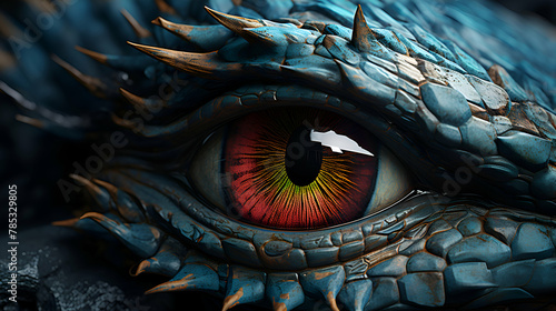 Eye of the dragon. 3d rendering. Computer digital drawing.
