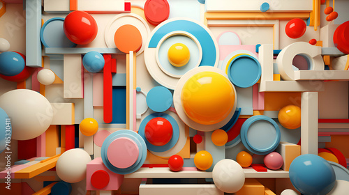 3d rendering of abstract background with colorful balls. 3d illustration.