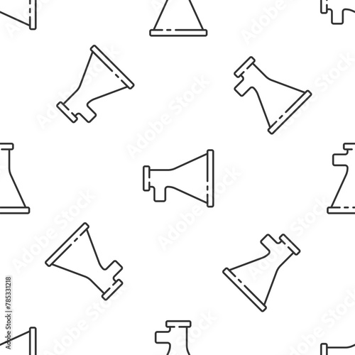 Grey line Megaphone icon isolated seamless pattern on white background. Speaker sign. Vector