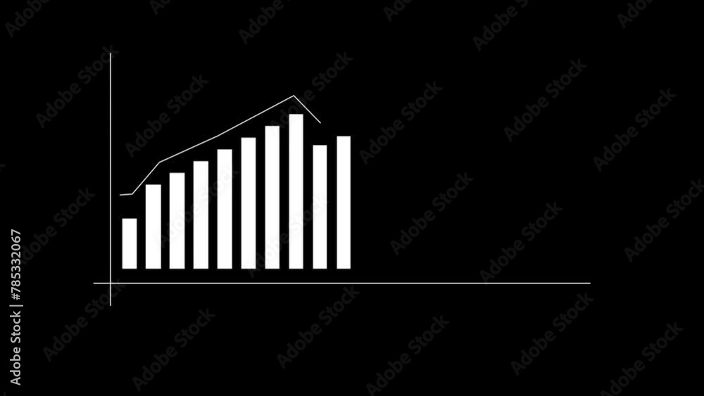 Infographics business animation on a black background of infographics in 4k Infographics business animation on a black background of infographics in 4k