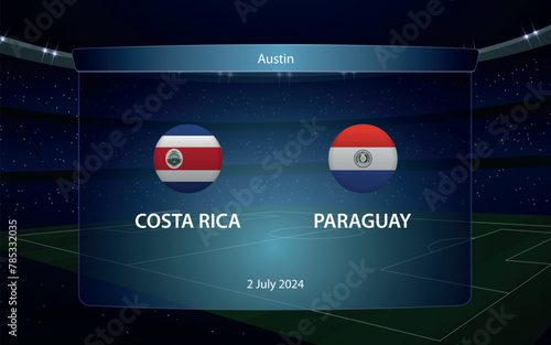 Costa Rica vs Paraguay. America soccer tournament 2024