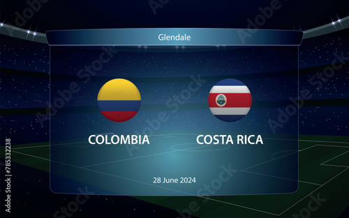 Colombia vs Costa Rica. America soccer tournament 2024