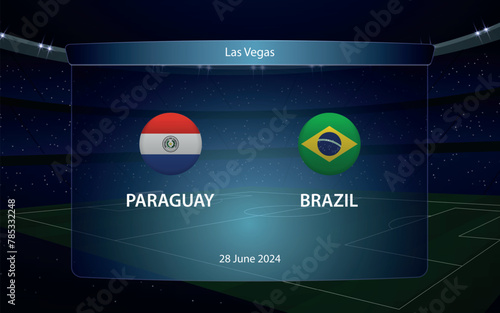 Paraguay vs Brazil. America soccer tournament 2024