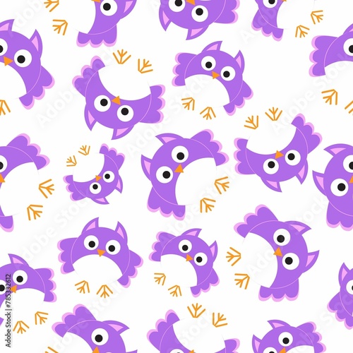 Purple Owl Pattern Background
