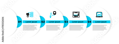 Set line Smart farming technology, Incubator for eggs, Sensor and Flower analysis icon. Vector