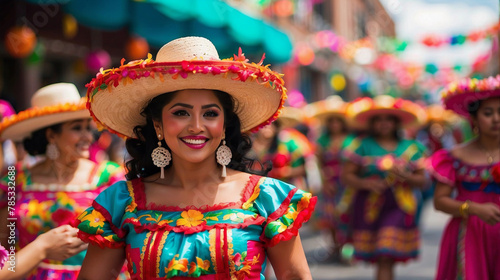 Generative AI, mexican folklore traditional cultural party, cinco de mayo celebration symbols © White_Us
