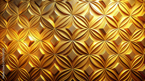 Golden Geometric Seamless Pattern