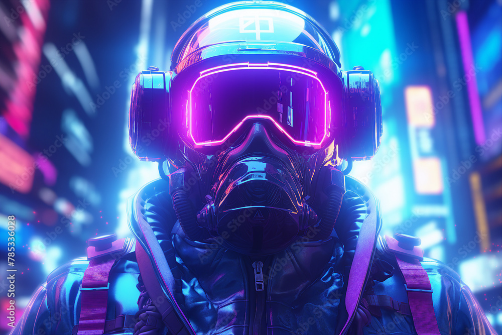 Portrait of a sci-fi cyberpunk person futuristic man from the future cyberpunk Generative AI Portrait of a sci-fi cyberpunk person futuristic man from the future cyberpunk Generative AI