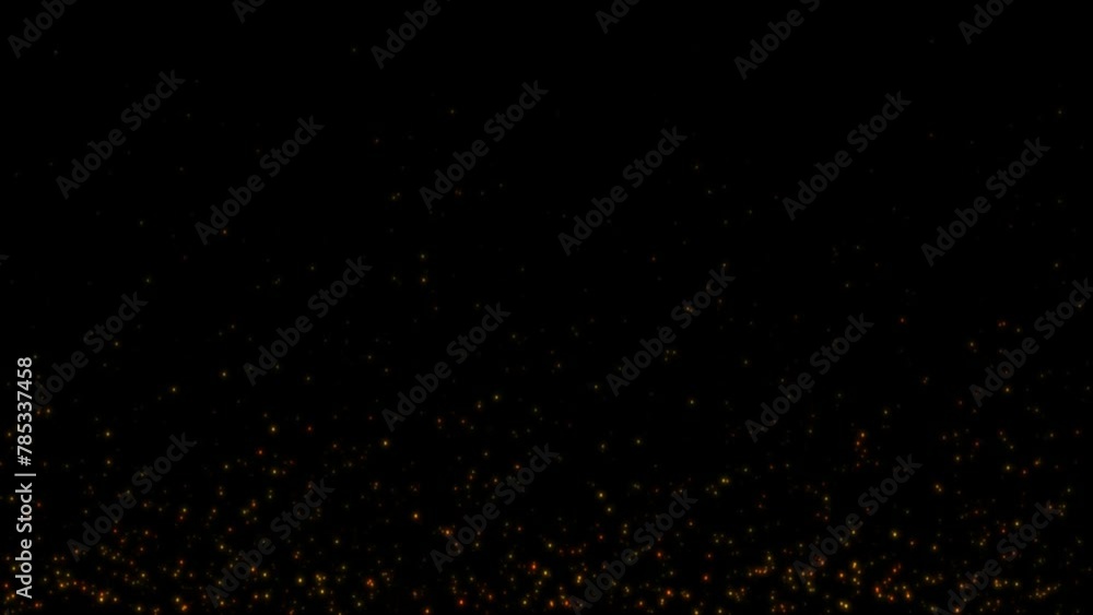 Abstract particle dust burning hot sparks random flowing on black background Abstract particle dust burning hot sparks random flowing on black background