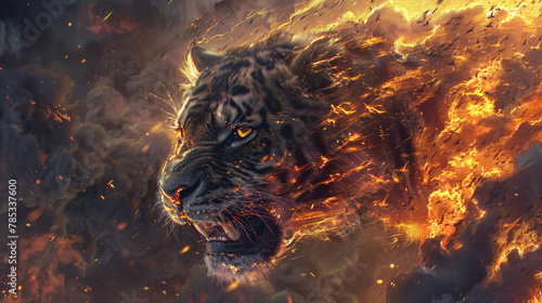 Digital magical creature lion tiger  © Anas