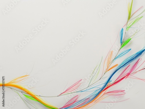 Colorful Abstract Wires Tangled Against White Background - Creative Concept Design