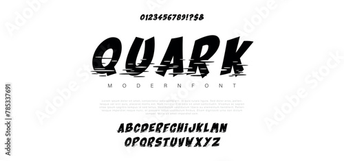 Quark Elegant Font Uppercase Lowercase and Number. Classic Lettering Minimal Fashion Designs. Typography modern serif fonts regular decorative vintage concept. vector illustration