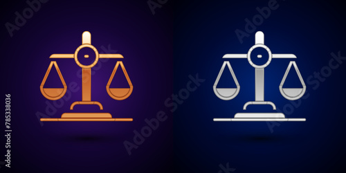 Gold and silver Gender equality icon isolated on black background. Equal pay and opportunity business concept. Vector