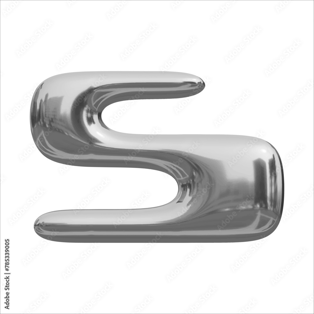 realistic 3D metal number in y2k style realistic 3D metal number in y2k style