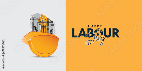 1st May Happy Labour Day, Workers' rights May Day, May 1st International Labor Day, Thank you to all workers for your hard, Construction, Safety Hat, Raise Hand, Labor Rights, Employee safety law photo