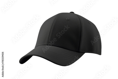 Shadow Dance: A Black Baseball Cap. On a White or Clear Surface PNG Transparent Background.