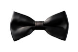 Elegance in Monochrome: Black Bow Tie Adorns White Canvas. On a White or Clear Surface PNG Transparent Background.