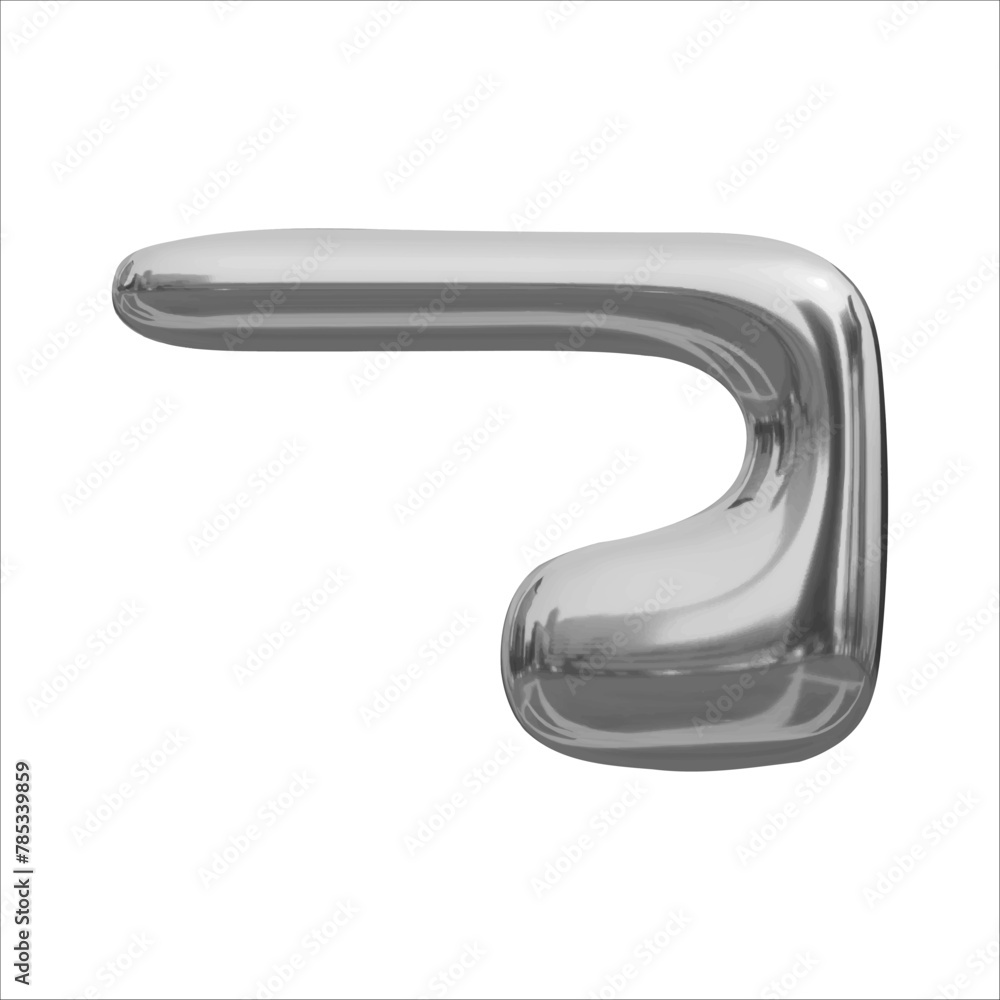 realistic 3D metal number in y2k style realistic 3D metal number in y2k style