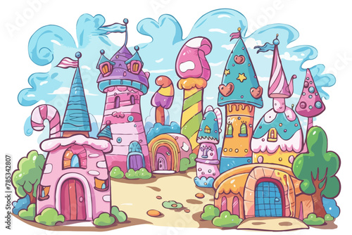 Candyland, Vector illustration, cartoon background