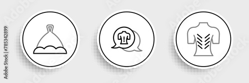 Set line Massage, Sauna hat and icon. Vector