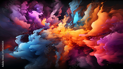 Abstract background. Colorful explosion of paint. Computer generated graphics.