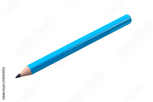 The Midnight Muse: Blue Pencil Strikes the Canvas. On a White or Clear Surface PNG Transparent Background.