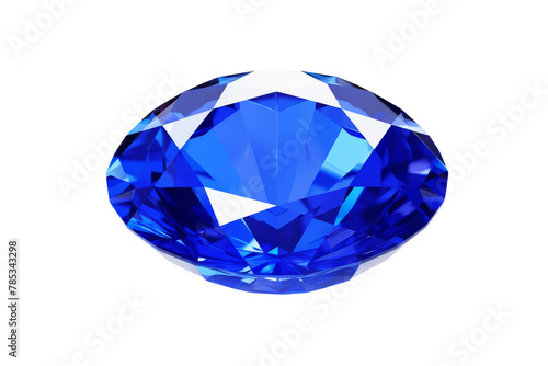 Ethereal Blue Diamond Sparkling on Pure White Canvas. On a White or Clear Surface PNG Transparent Background.