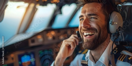 Cheerful Pilot Entertains Passengers with Upbeat Inflight Announcement photo