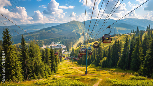 Famous Bukovel ski resort in summer Carpathian 