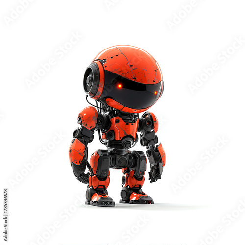 Robot Standing Up With Helmet On. Generative AI