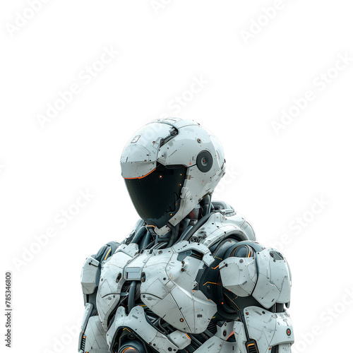 Man in White Suit and Helmet. Generative AI