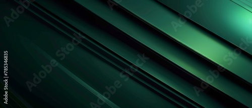 Abstract texture green background banner panorama long with 3d geometric striped lines gradient shapes for website, business, print design template paper pattern illustration