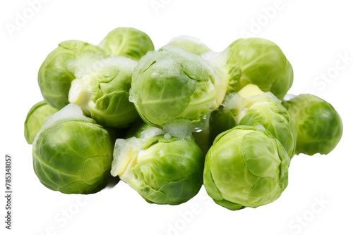 Towering Forest of Brussels Sprouts. On a White or Clear Surface PNG Transparent Background.