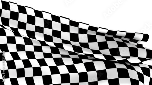 Racing checkered flag. 3D sport graphic. Vector background