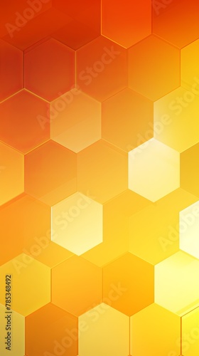 Orange and yellow gradient background with a hexagon pattern in a vector illustration