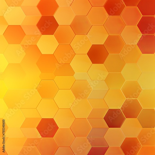 Orange and yellow gradient background with a hexagon pattern in a vector illustration