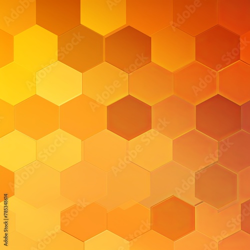 Orange and yellow gradient background with a hexagon pattern in a vector illustration