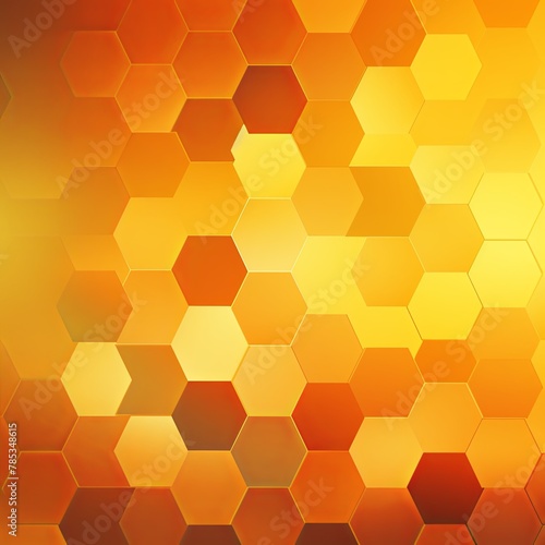 Orange and yellow gradient background with a hexagon pattern in a vector illustration