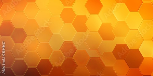 Orange and yellow gradient background with a hexagon pattern in a vector illustration