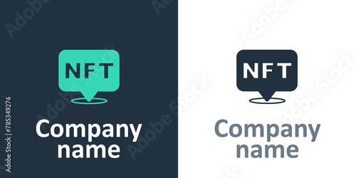 Logotype NFT Digital crypto art icon isolated on white background. Non fungible token. Logo design template element. Vector