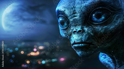 Fantasy alien in a night