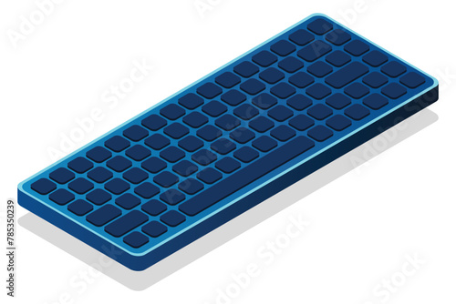 Isometric generic computer keyboard. Keyboard icon. Vector isometric illustration