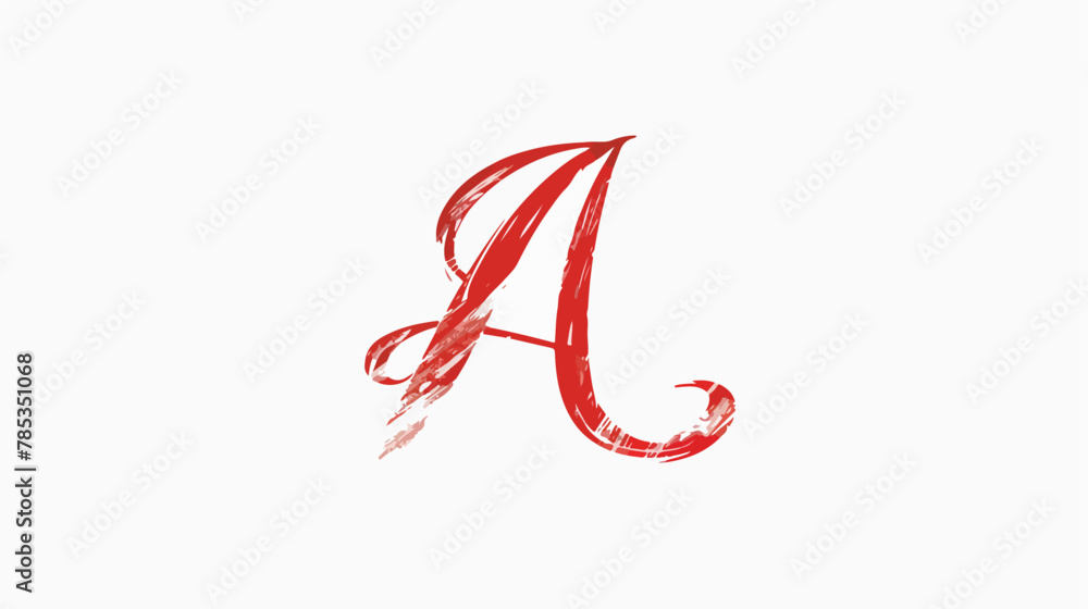 English Alphabet first Letter A hand writing in cursi