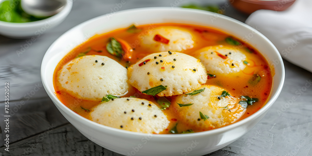 Chute idles dipped in sambar Chute idles dipped in sambar